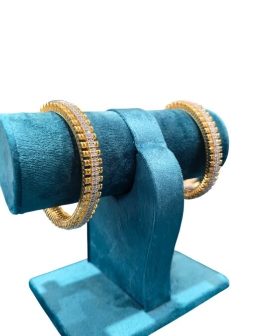 Gold White Nug Bangle