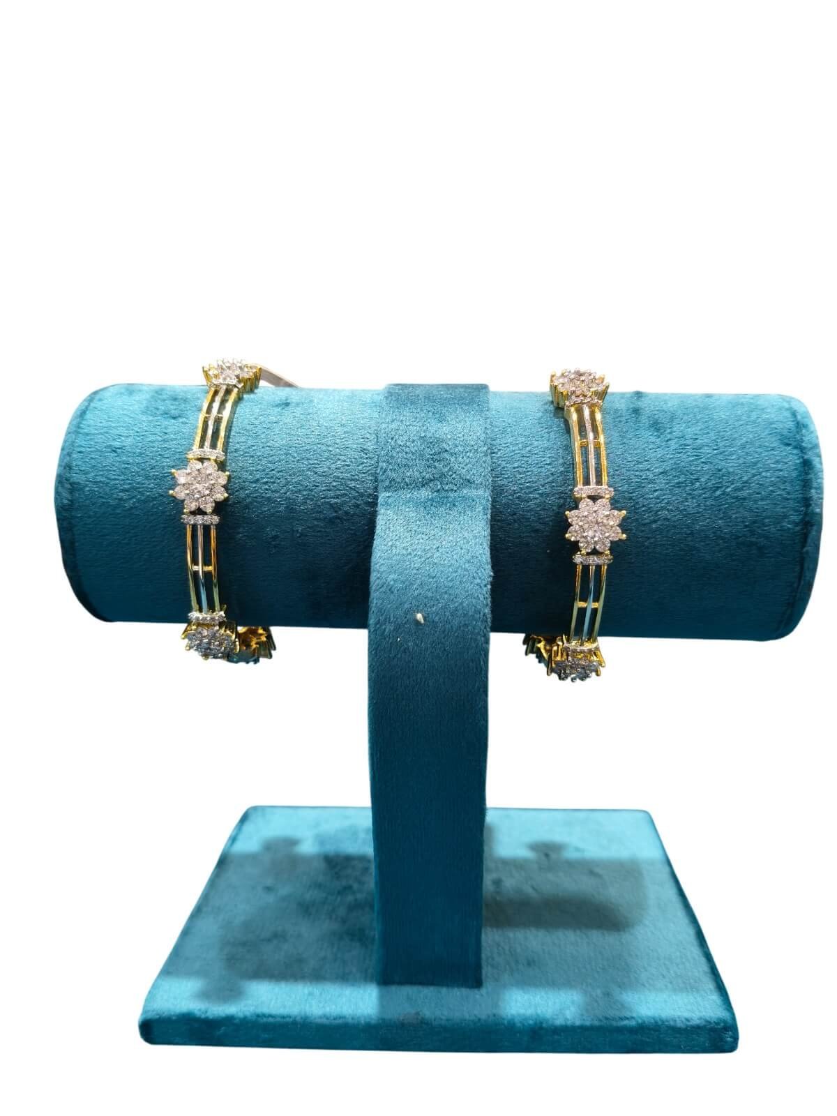 Gold Star Stone Bangle