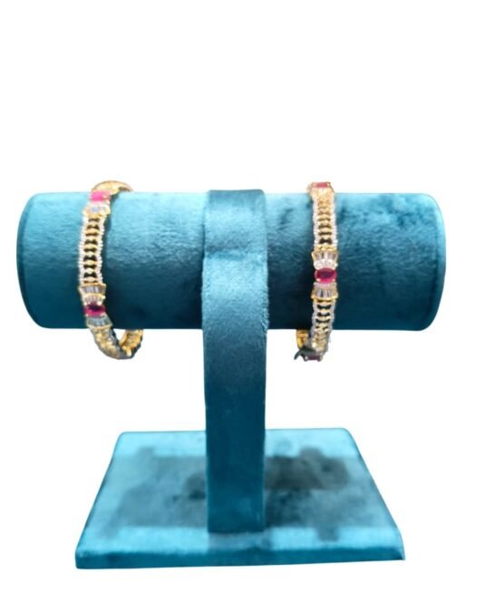 Gold Red Stone Bangle