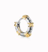 Six Gold Stone Narrow Earrings