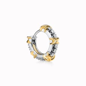 Six Gold Stone Narrow Earrings